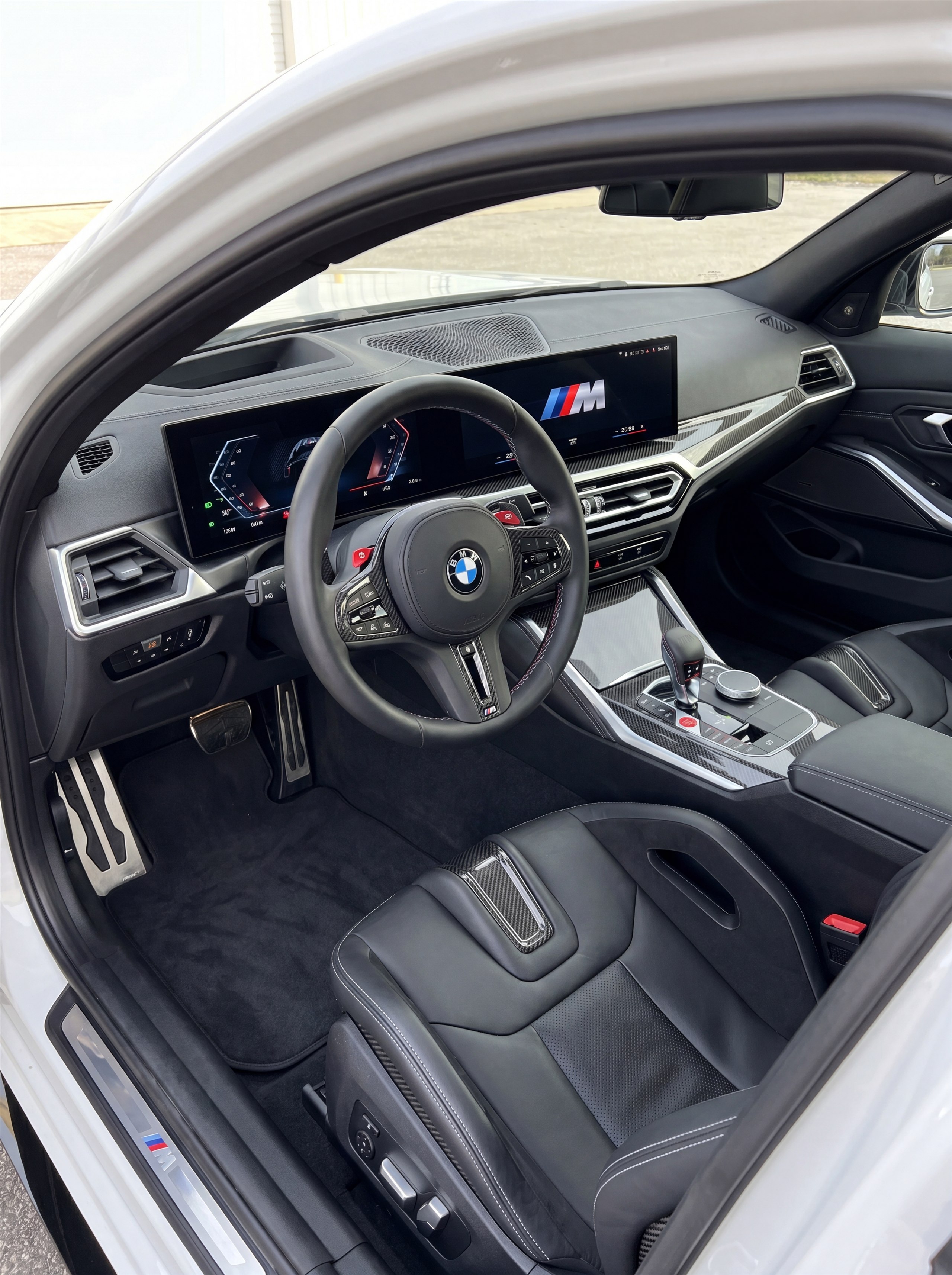 Spotless BMW M3 interior after a full interior detail